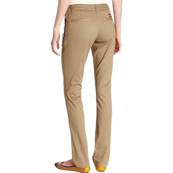 Dickies Juniors Mid-Rise Khaki Skinny Pants Stretch Twill 4‑Pocket Perfect Fit - Picture 10 of 10